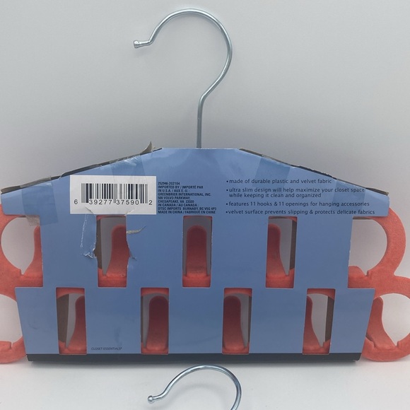 Essentials scarf and belt hanger’s velvet fabric closet organization dorm NWT - Picture 4 of 6